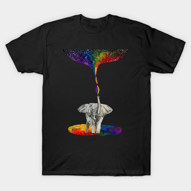 Rainbow Elephant T-Shirt by mpflies2